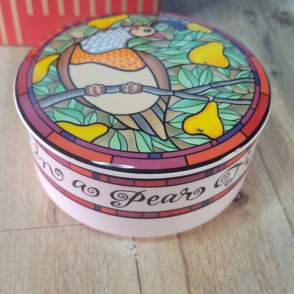 VTG MIKASA Ultra Fine Ceramic Dish Trinket Box “And a Partridge in a Pear Tree” - Picture 4 of 10